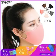 PVP 3Pcs Black Bilayer Sponge Mouth Mask Anti Haze Dust Washable Reusable Double Layer Dustproof Mouth-muffle Winter Warm Mask