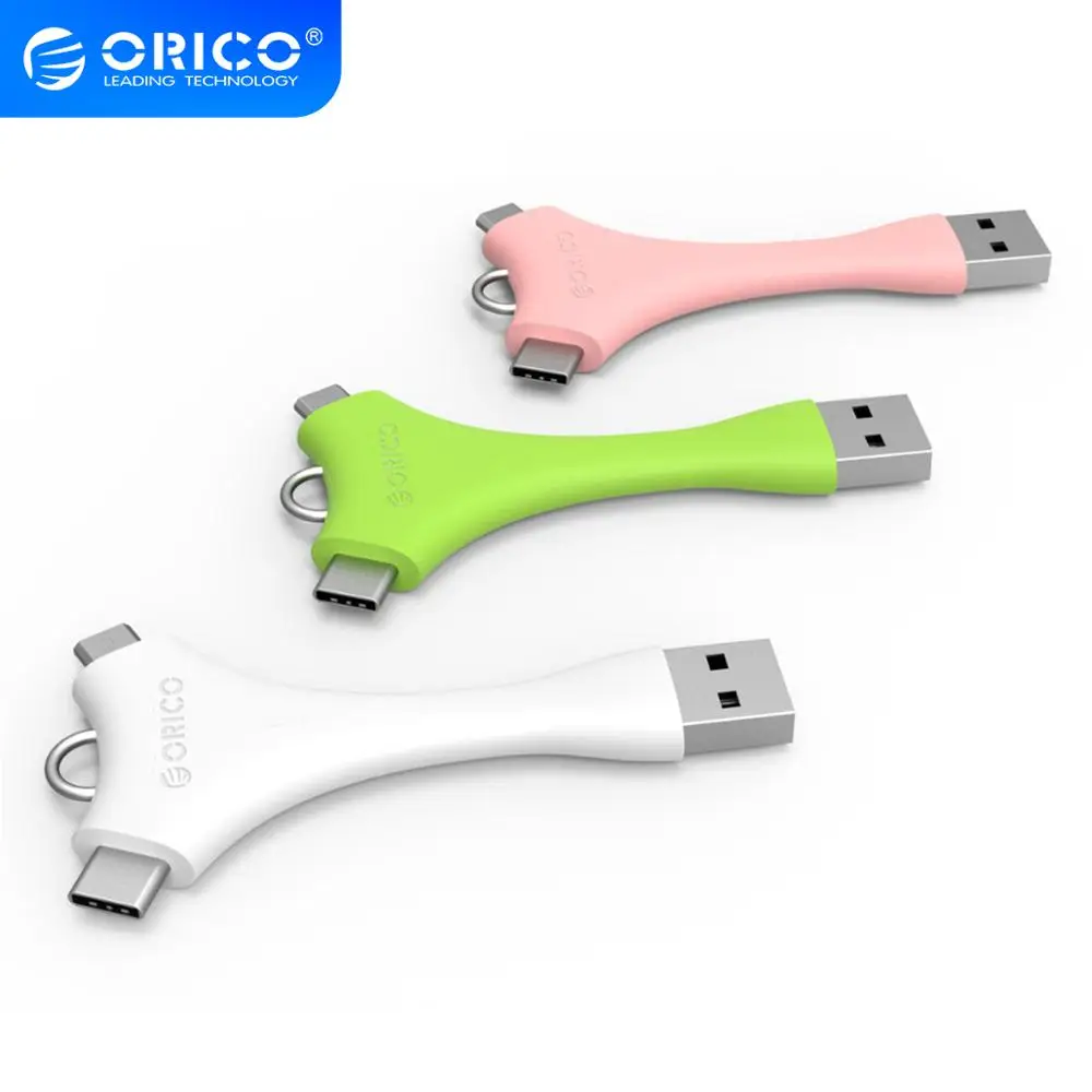 USB кабель ORICO C1 с двумя портами портативный Micro B + Type C для синхронизации и зарядки