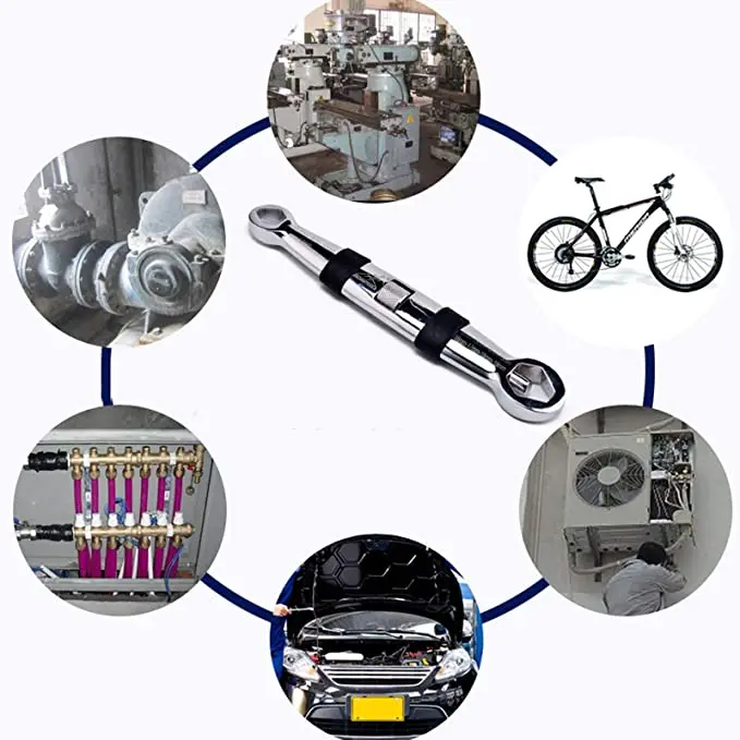 23-IN-1 Adjustable Universal Wrench Multi Functional Flexible Type Pocket Wrench 1/4-inch to 3/4-inch, 7mm to 19mm