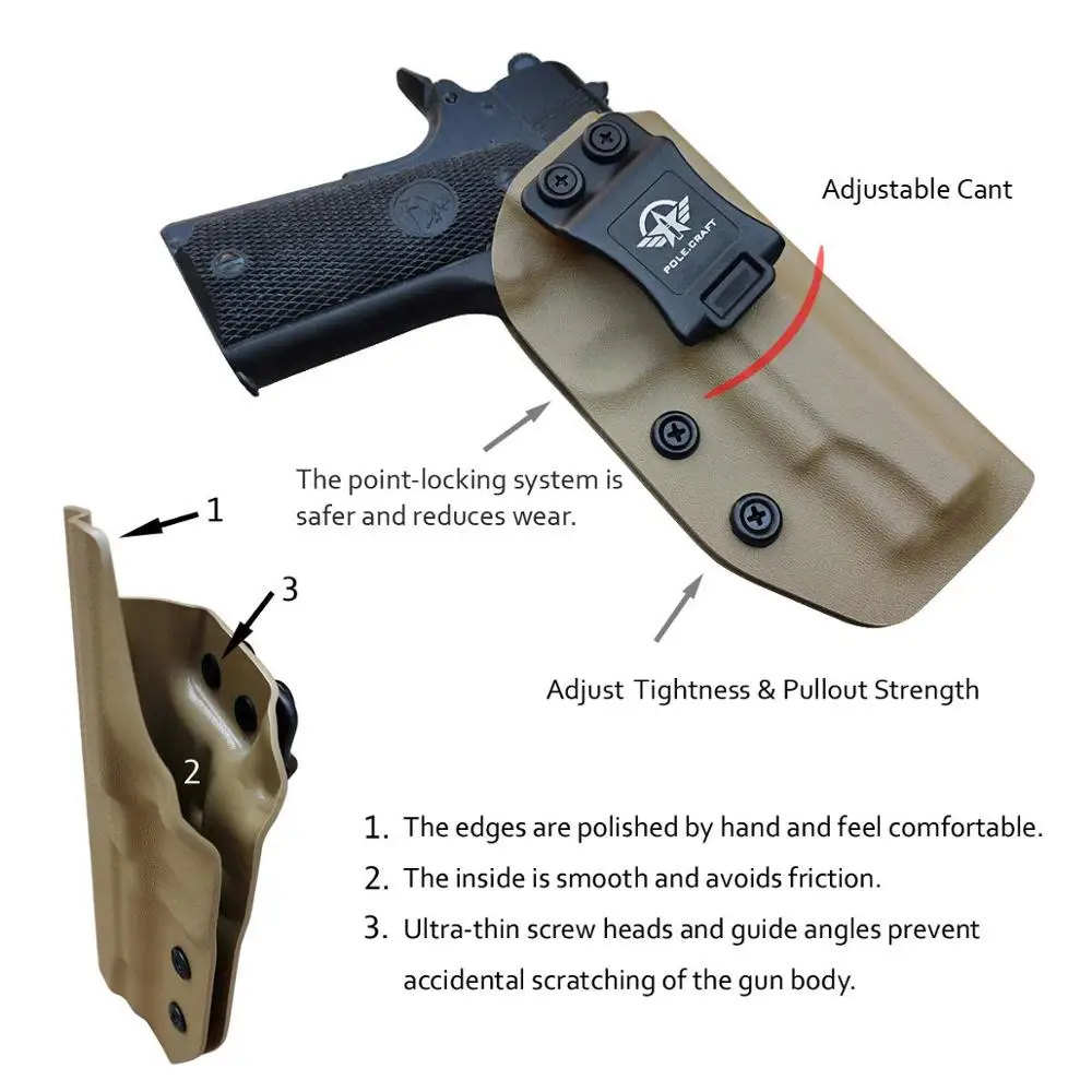 PoLe. Craft KYDEX кобура iwb Colt 1911 Commander. 45 чехол для пистолета внутри пояса скрытый чехол для пистолета