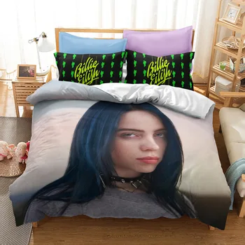 

Billie Eilish Popular Singer Girl 3d Print Bedding Set Adult Kids Duvet Cover Pillowcase Europe/USA/Australia Queen King Size 04