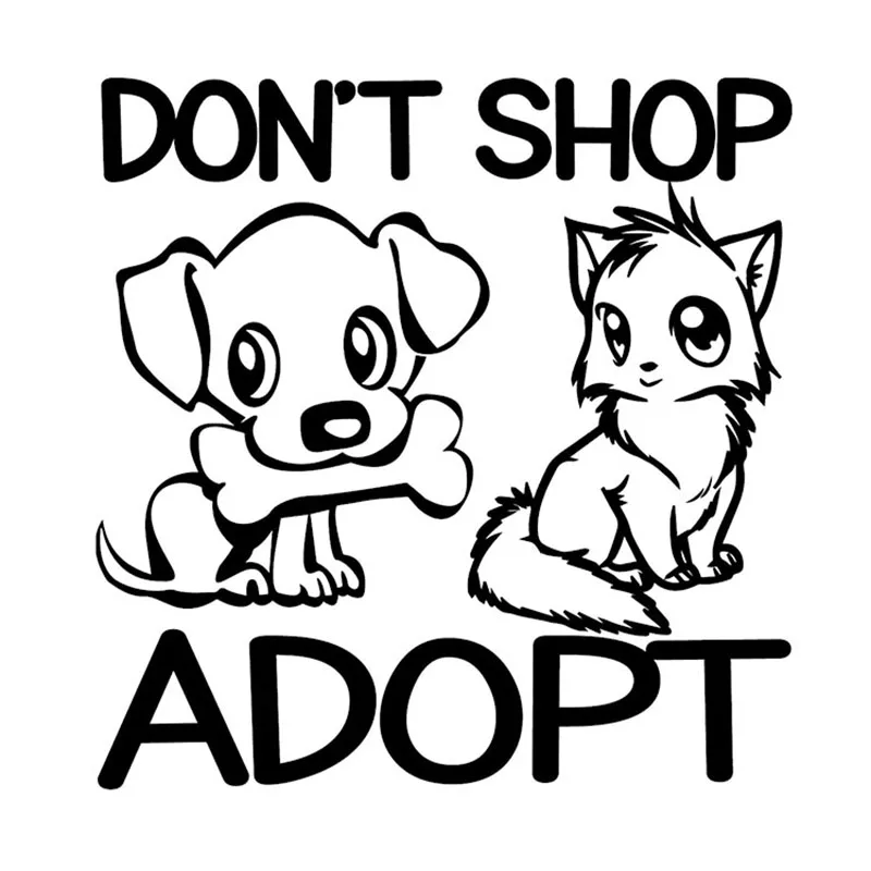 15.6*16CM Car Accessories Don T Shop Adopt Sticker Cat Vinyl Decal | Автомобили и мотоциклы