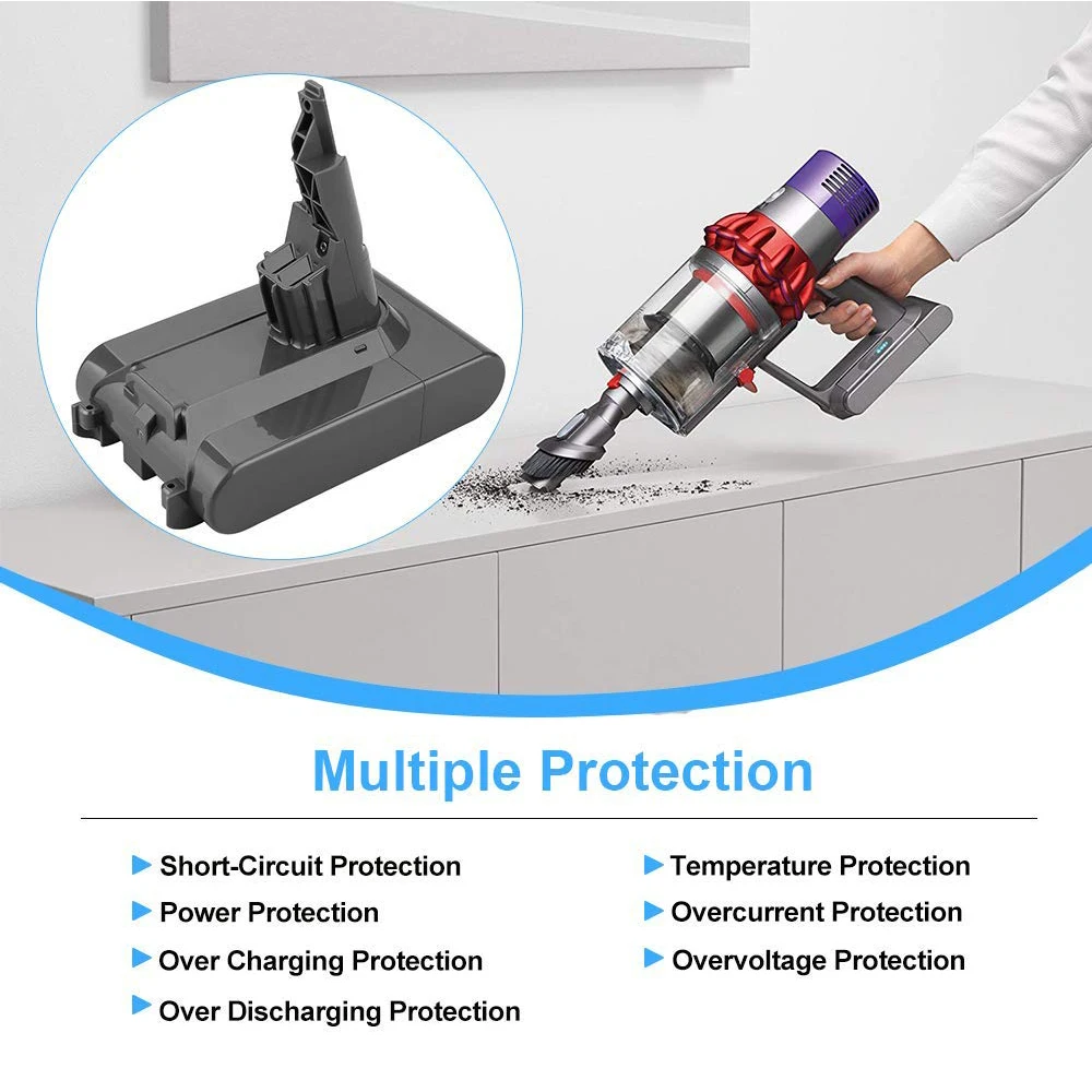 21.6V 3000mAh Battery for Dyson V7 Animal Cordless Stick Vacuum Motorhead Pro Trigger Car+Boat Handheld Replacement Battery