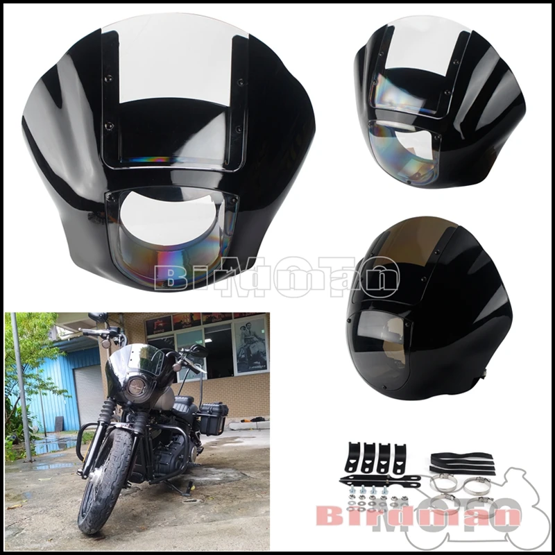 

For Harley Motorcycle Headlight Fairing Windshield Cover for Adjustable 35mm~ 49mm Mount Clamp For Dyna Softail Sportster