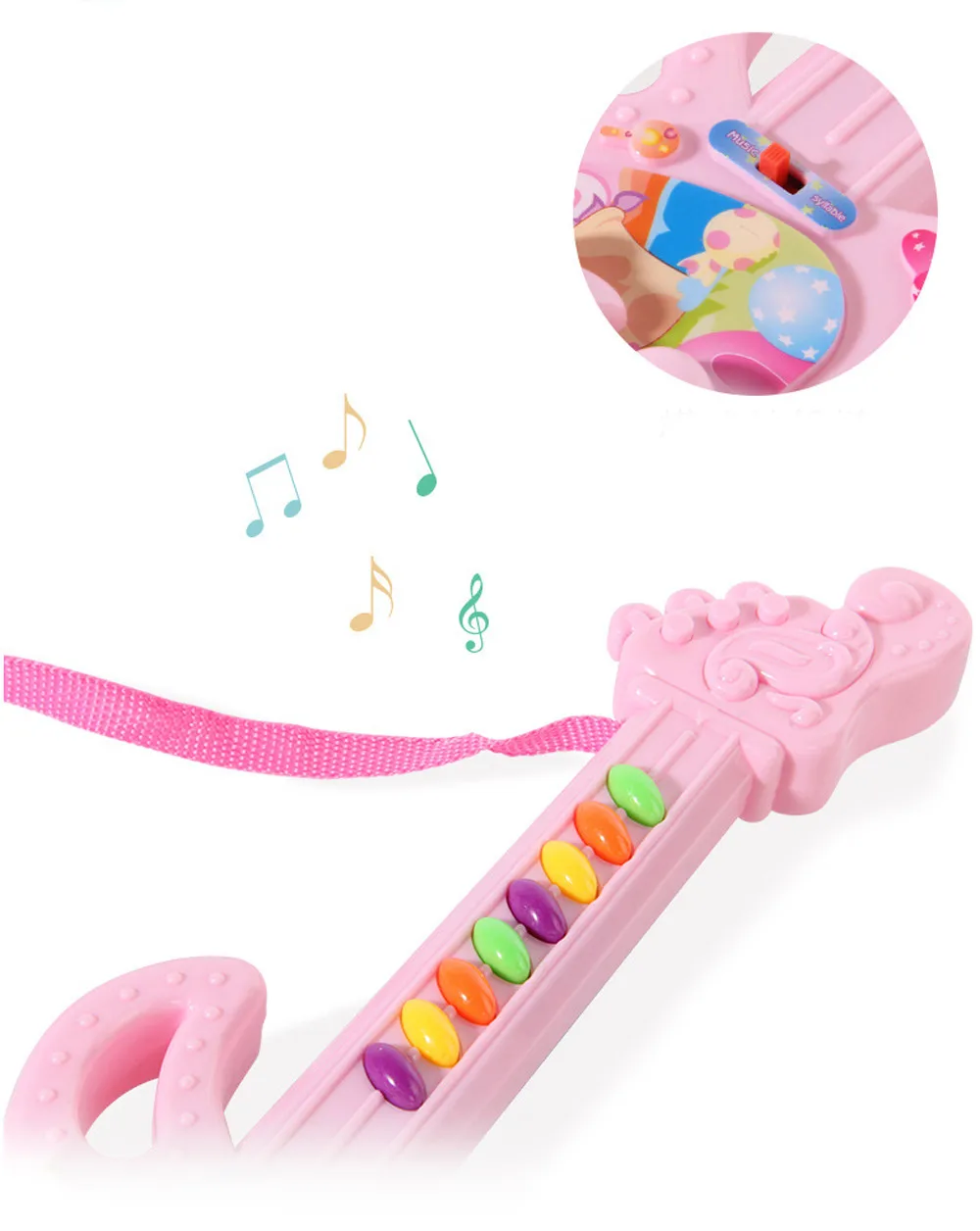 Розовая Милая электрическая игрушечная гитара, музыкальная игра для мальчиков и девочек, обучающая электронная развивающая музыкальная игрушка
