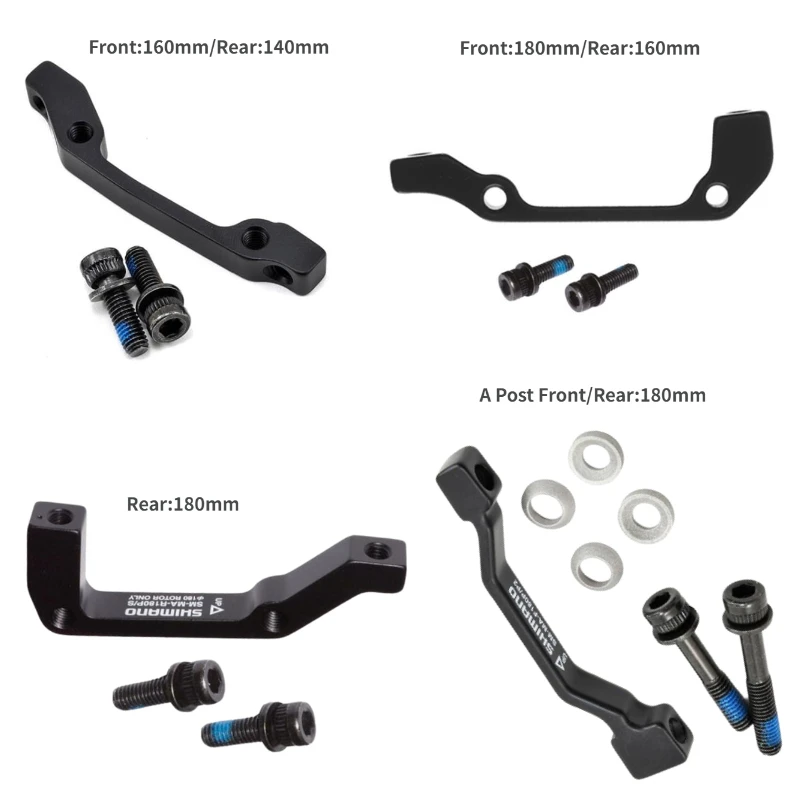 SHIMANO Rotor de freno de disco, adaptador de Base de de freno delantero y trasero de 160mm y 180mm, adaptador de de poste de 51mm A Post|Freno de bicicleta| -