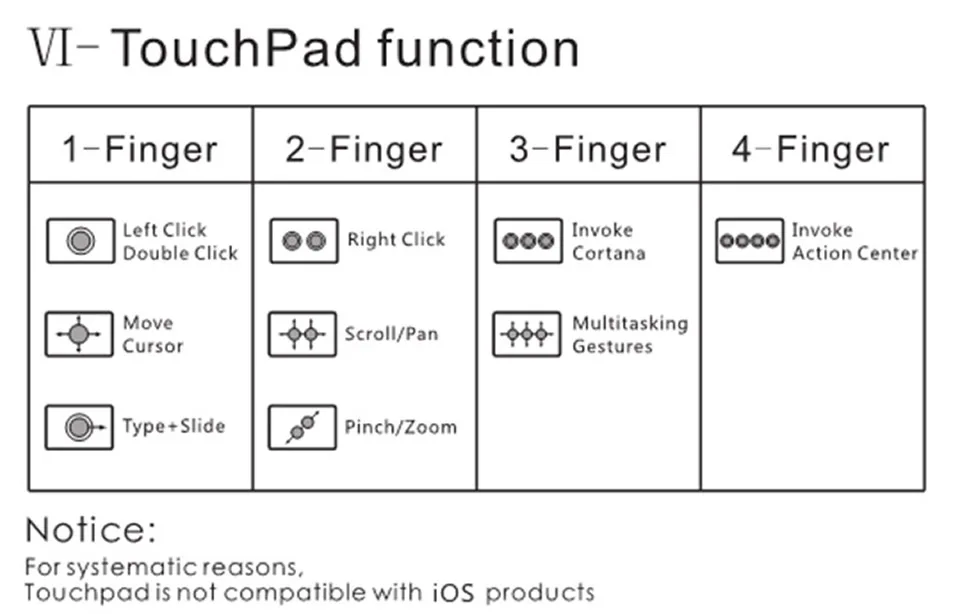 bluetooth dobrável com touchpad para windows android ios tablet ipad telefones