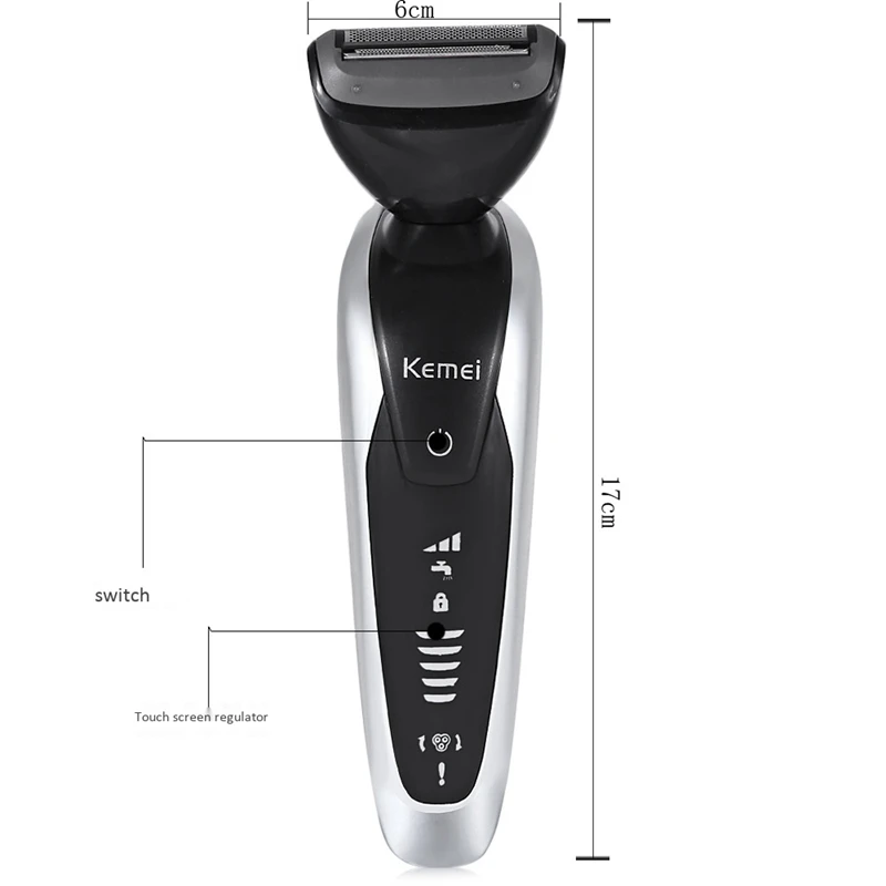 Kemei Km-8867, 7 в 1, Мужская 3D электробритва, многофункциональный триммер для бороды, перезаряжаемая Бритва для мужчин, станок для бритья с европейской вилкой