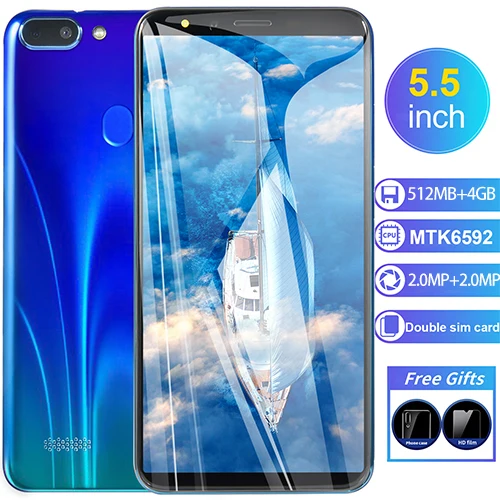 Быстрая Cectdigi R15 PLUS 3g MTK6572 смартфон 960*540 2MP+ 2MP 18:9 5,5 'HD 512MB+ 4G многоязычный мобильный телефон для распознавания лица - Цвет: Sky Blue