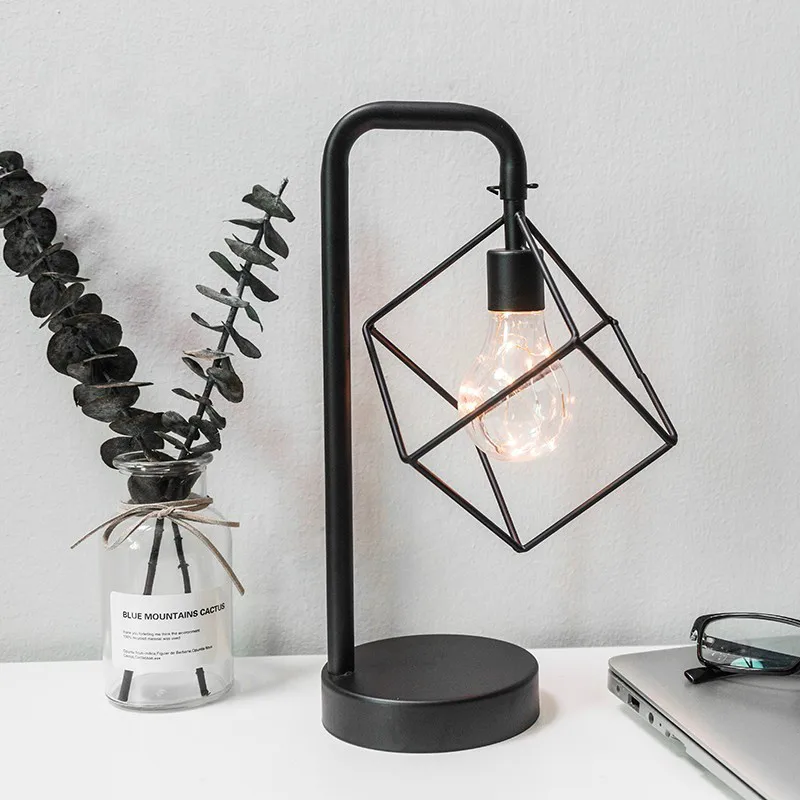 Geometric iron-line craft table lamps creative decorations living room bedroom lamp ypf081208