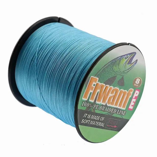 Frwanf 8 Strand Japan Super Strong PE Braided Fishing Line Multifilament Fishing Line 500m Braid Thread Black 8 Braid 6LB -300LB Blue