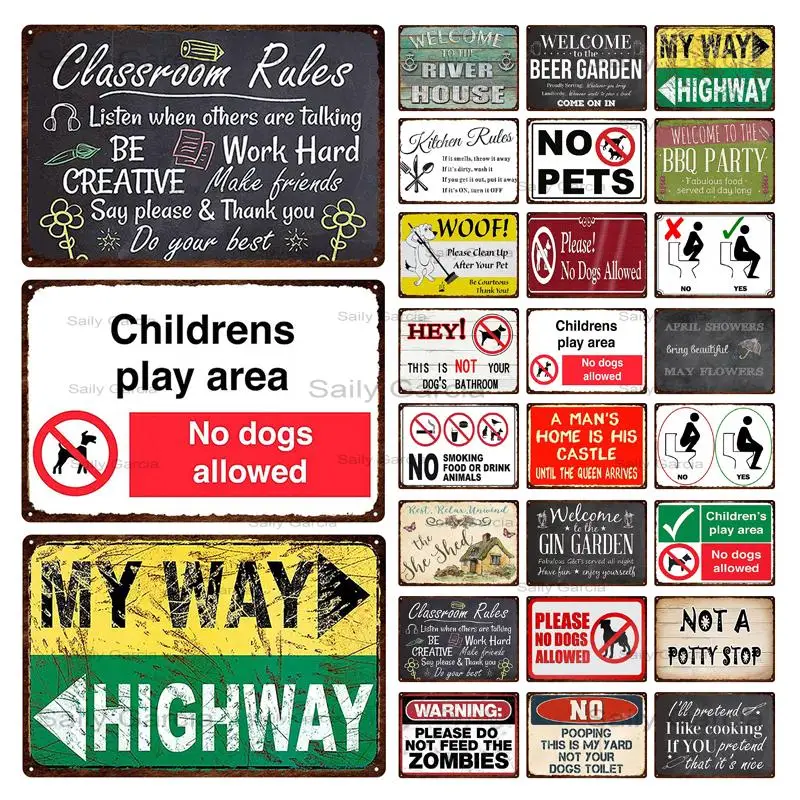 

Family Rules Metal Sign Retro Metal Plate Tin Sign Plaque Decorative Plaque Wall Decor Family House Home Room Decoration