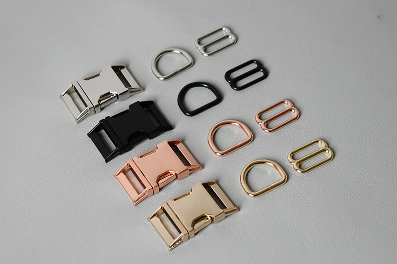 100 sets metal buckle tri-glide D ring adjuster 25mm webbing for paracord dog collar necklace belt buckle DIY sewing accessories