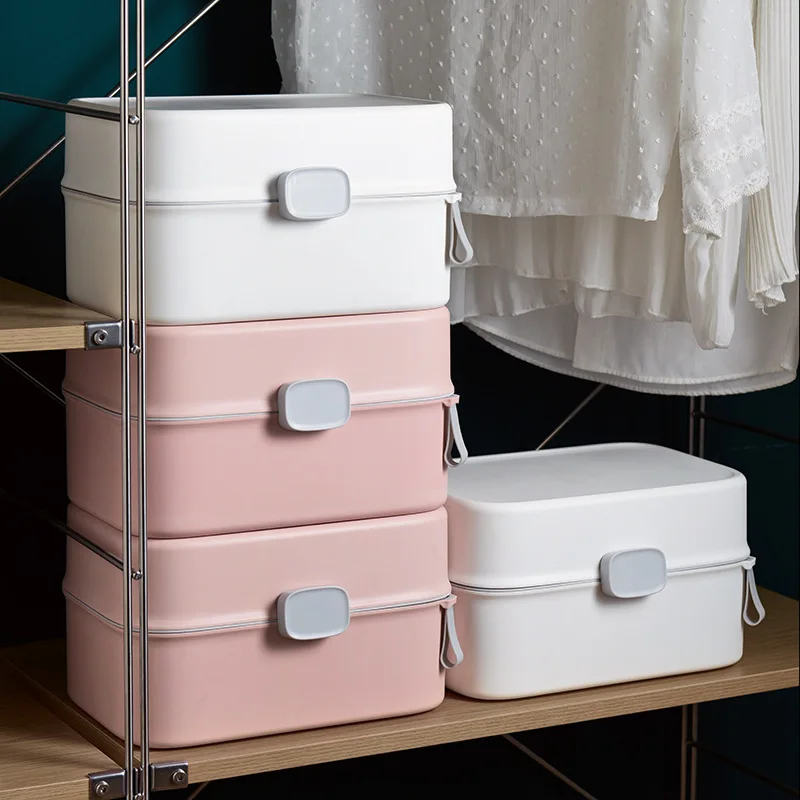 

YOUNA Portable Underwear Storage Box With Lid 12/24 Grids Home Wardrobe Drawer Closet Organizer Case For Socks Bra Container