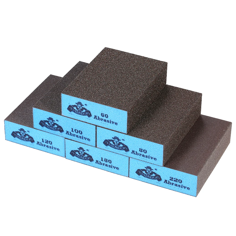 

Sanding Sponge Abrasive Block Coarse/Medium/Fine/Superfine 6 Sanding Blocks Assortment Washable and Reusable car polish Sponge