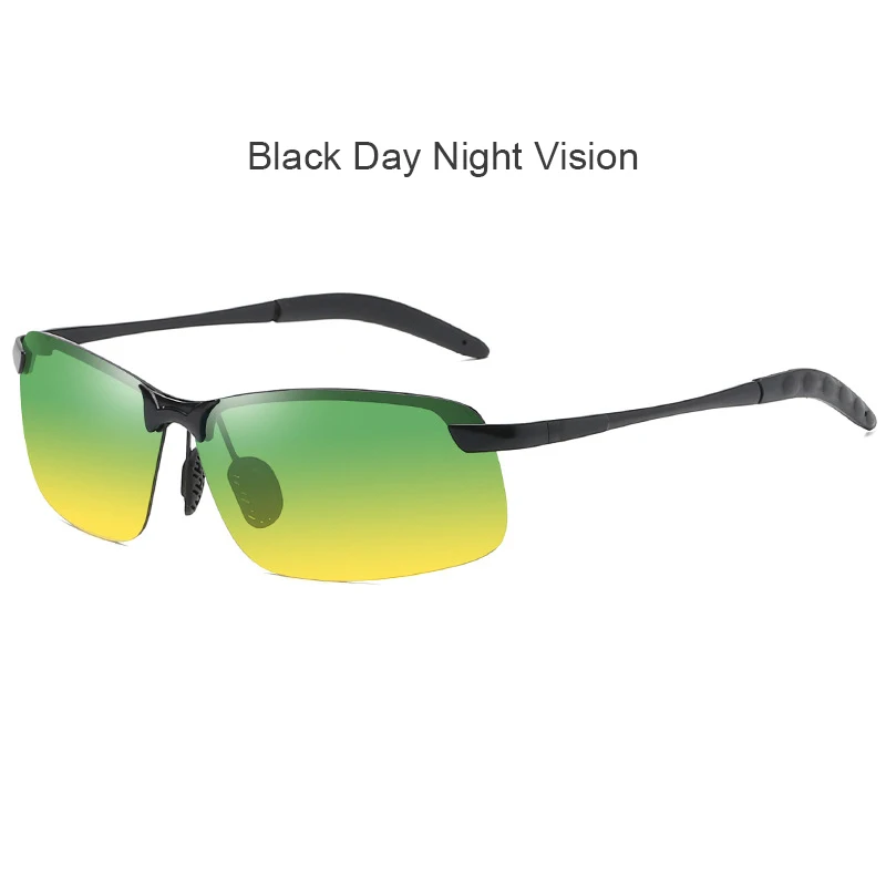 Поляризованные фотохромные солнцезащитные очки для мужчин, для вождения, прямоугольные, хамелеон, меняющие цвет, солнцезащитные очки, день, ночное видение, антибликовые очки - Цвет линз: C5 black day night