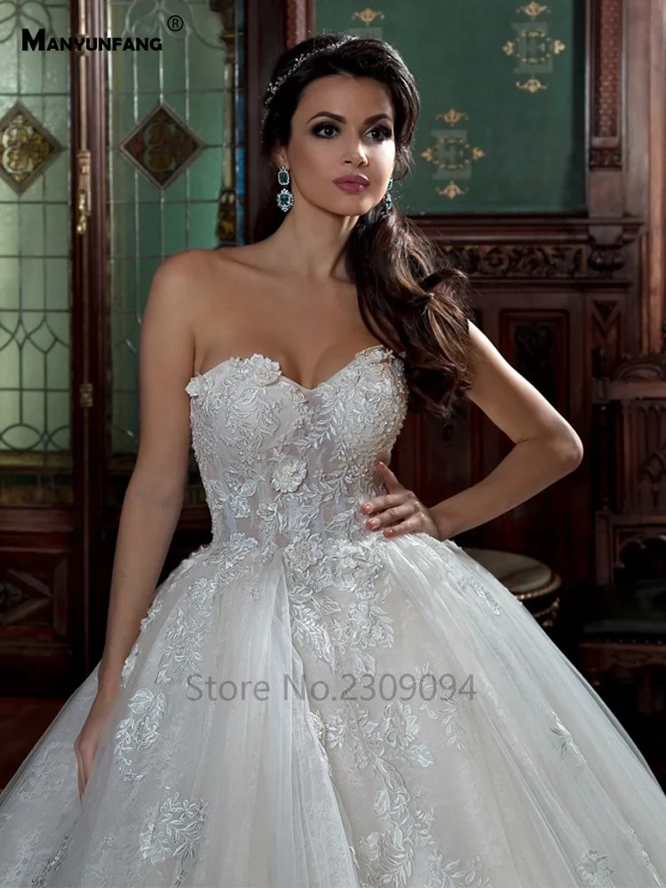 MANYUNFANG без бретелек hochzeit kleid mix Кружева vestido de Casamento роскошное свадебное платье на шнуровке сзади robe de mariage