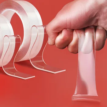 

Transparent Magic Nano Tape Washable Reusable Double-Sided Tape Adhesive Nano-No Trace Paste Removable Glue Cleanable Household