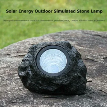 

4 LED Rock Lights Plastic Resin Led Solar Lawn Lamp Outdoor Garden Path Lawn Light Solar Bollard Light Led Solar Stick Lights