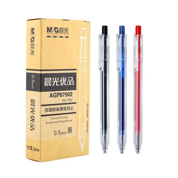 

Suitable for Pack of 12 M&G Superior Products Agp87902 Transparent Penholder Click zhong xing bi tou Simple Ball Pen Signature