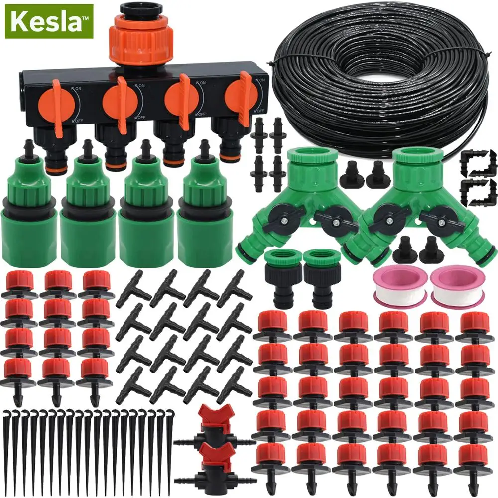 

KESLA 5M-50M DIY Micro Drip Irrigation System Dripper Self Watering Garden Balcony Hose Kit With Adjustable Dripper Greenhouse