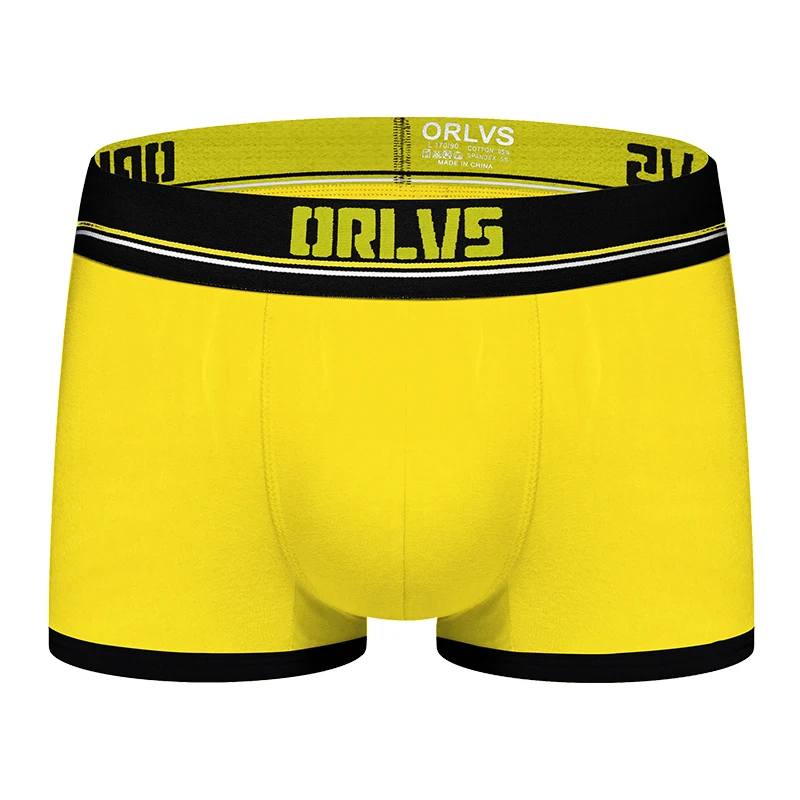 ORLVS Мужское нижнее белье мужчины боксеры cueca masculina удобные трусики дышащие мужские боксершорты сетчатые мужские брюки calzoncillo - Цвет: OR198-yellow