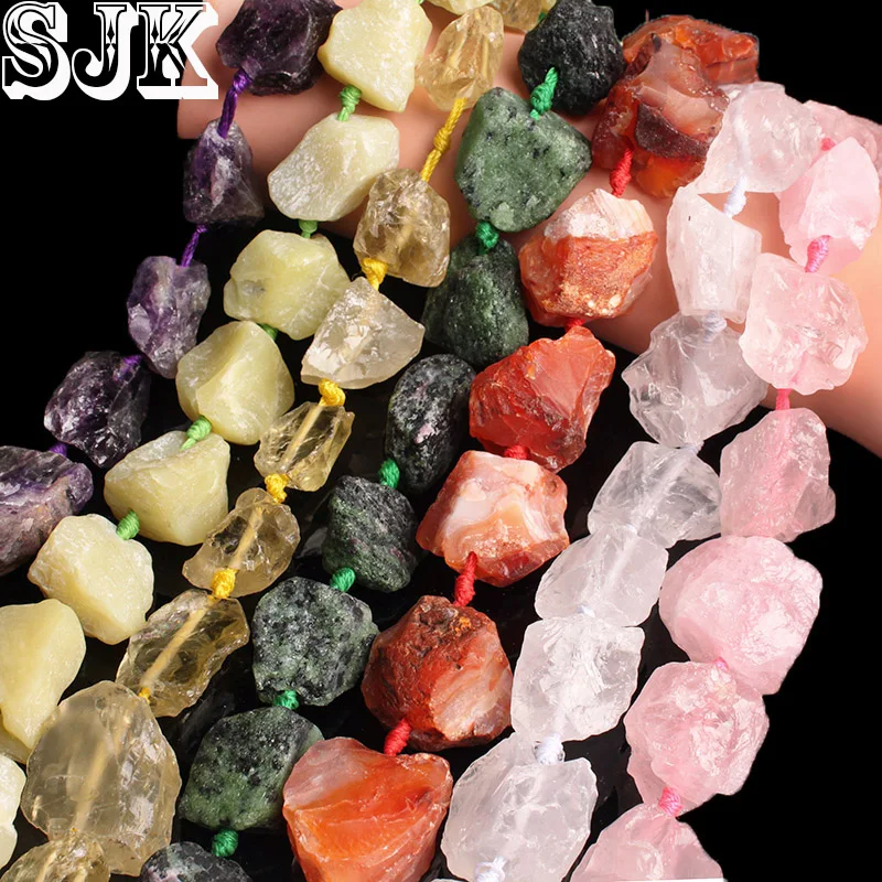 

Natural Irregular Freeform Raw Stone Rough Lapis lazuli Amethysts Tiger Eye 18-28mm Minerals Crystal Beads Diy Jewelry Making