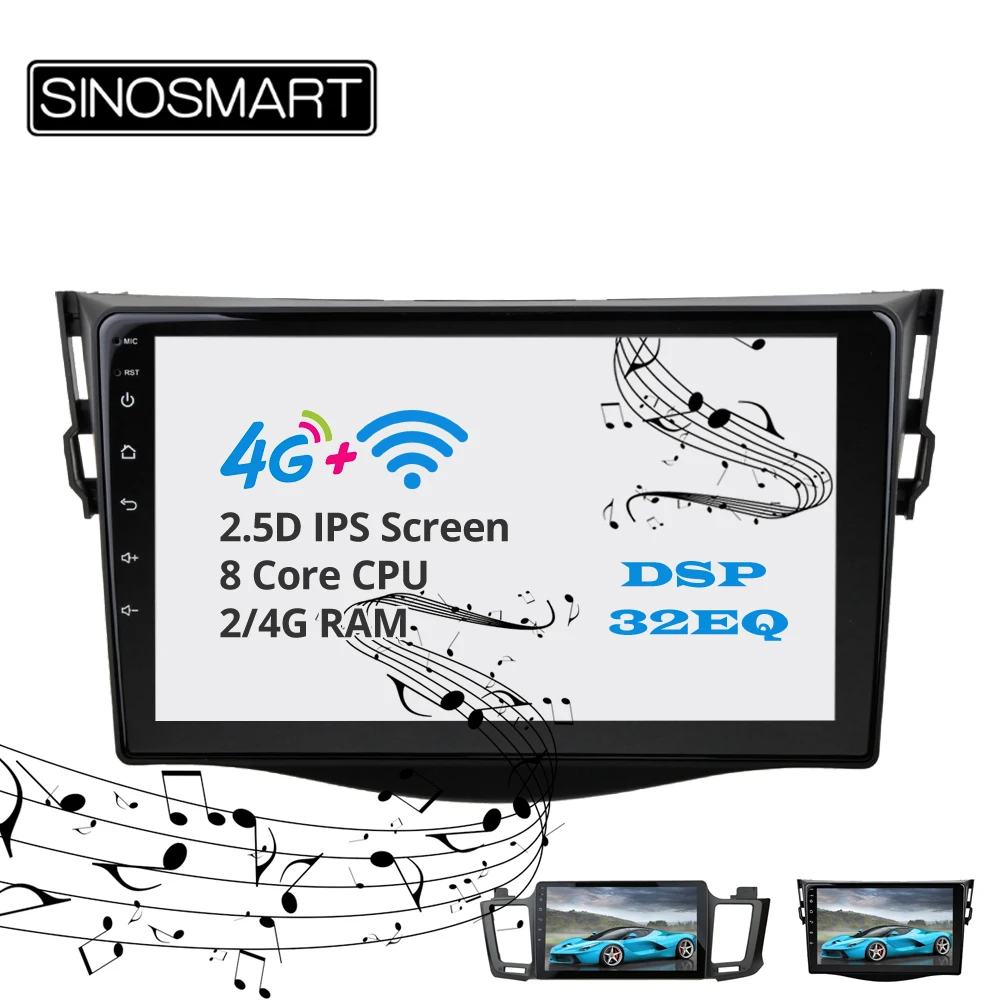 Excellent Sinosmart  Android 8.1 2Din IPS/QLED 2.5D screen car gps multimedia radio navigation player for Toyota RAV4 2009-2013 17