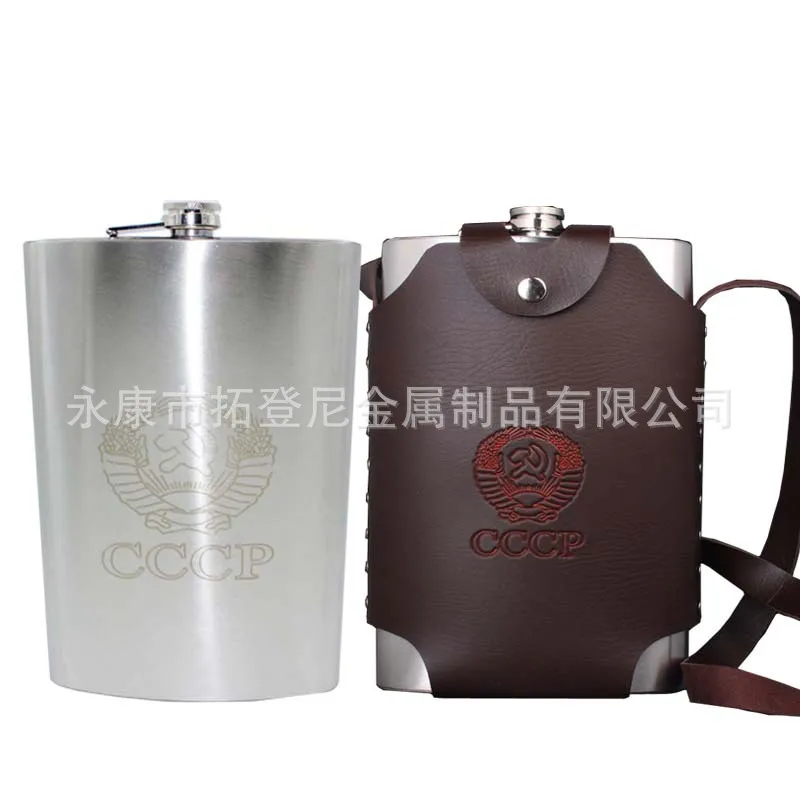 Supply Wholesale Stainless Steel Thick 2 Loaded Spirit Bottle Portable Outdoor Wine Pot 2 of Metal Wine Bottle