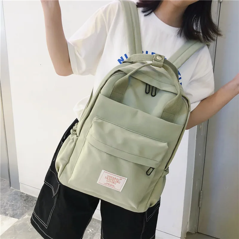 

LEATHER jiulin Backpack Japan Women Mochilas Travel-Bag Large-Capacity Korean-Style Zipper