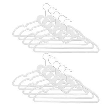 

10Pcs Heart Shape Plastic Coat Hanger Cute Clothes Hanger Practical Clothes Rack For Home