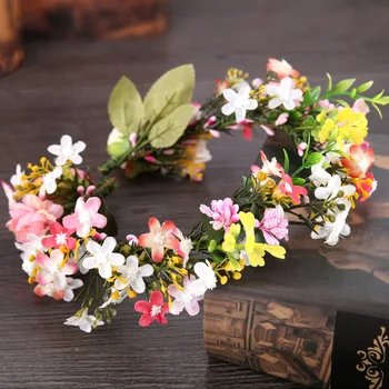 

The bride simulation wreath children dress tiara beach flower hat accessories photo shoot wedding dresses, accessories