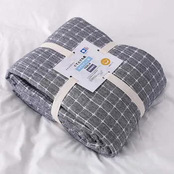 

Geometric Pattern Throw Blanket Cotton Gauze Thread Blankets Bathroom Towel Coverlet Summer Air-conditioned Room Bedding