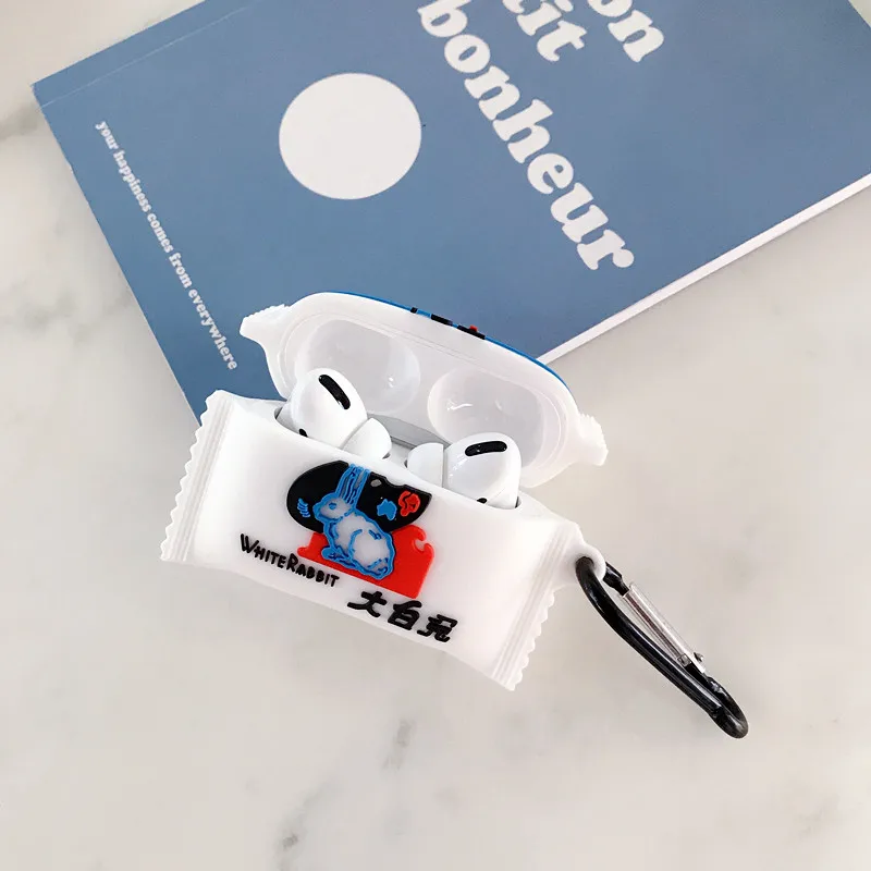Чехол для мини наушников Airpods Pro мягкий силиконовый чехол с милым мультяшным