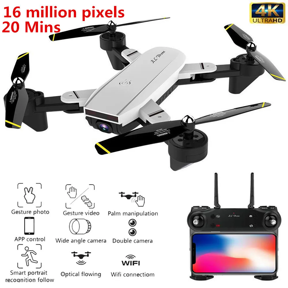 Лучший Радиоуправляемый Дрон с Wi Fi FPV 4K двойной камерой 50x зум селфи