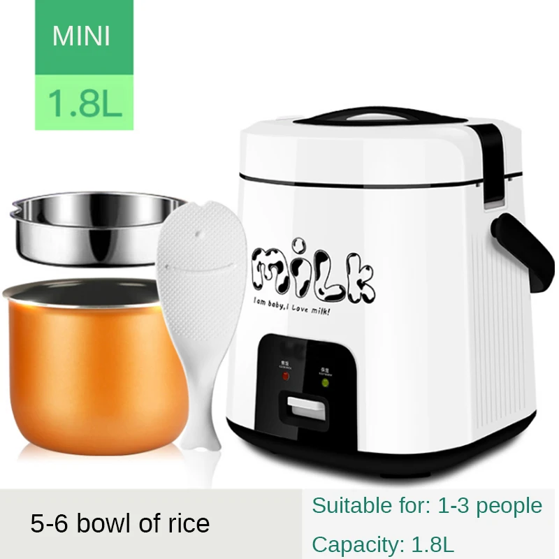 

1.8L Mini Rice Cooker 220V 300W Small Portable Multifunction Electric Cook Machine for Home Travel Student Child Baby 1-3 People