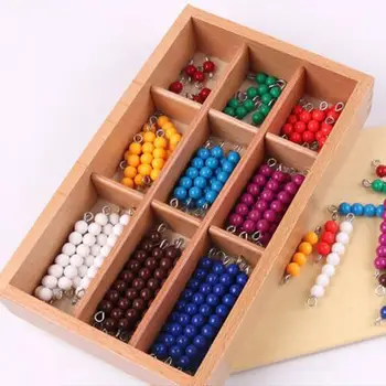 

Montessori Materials Educational Wooden Colorful Checker Board Beads Math Toys 72XC