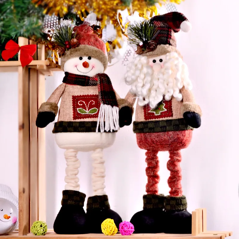 

Christmas Santa Claus Snowman Doll Cute Stretchable Telescopic Dolls Christmas Gift for Kid Holiday Party Home Decor Dropship /d
