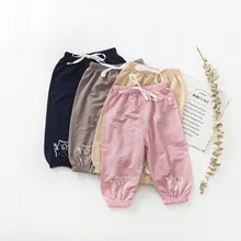 Платье для маленьких девочек Фонари брюки девушки Стиль на Лете, на возраст 1, из вельвета, для мальчика, записная книжка С ПЕРЕПЛЕТОМ с подходит ультра-тонкий анти-Противомоскитные штаны на возраст от 2 лет корейско-Стиль Ca