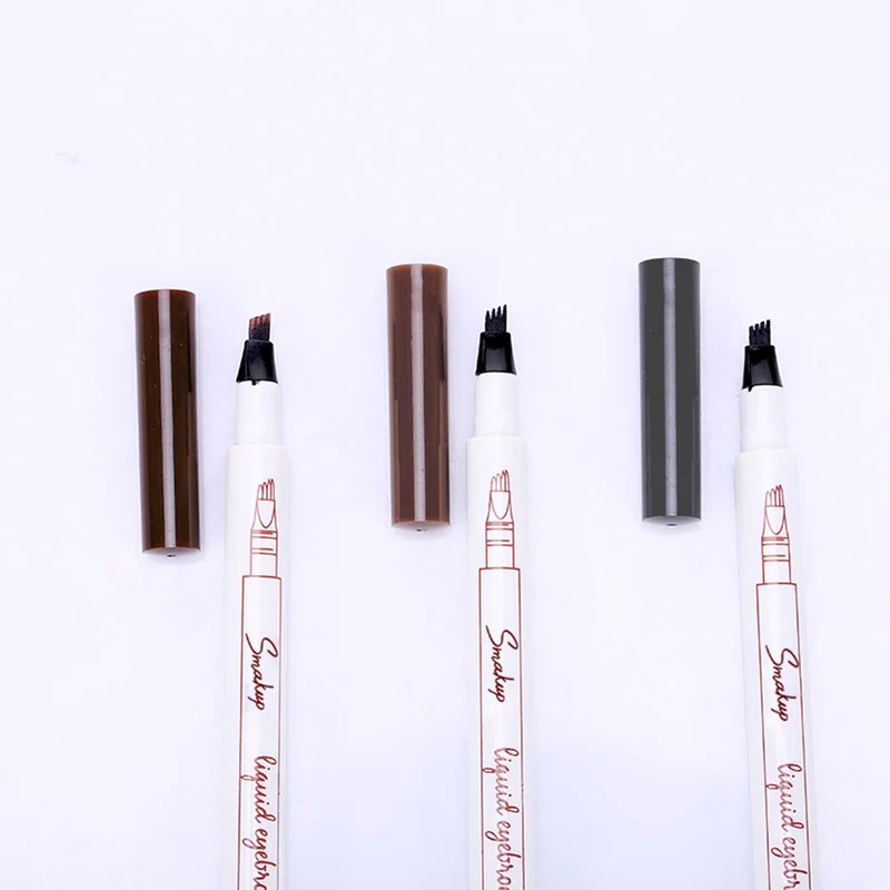 

Fashion Waterproof 4 Head Fork Tip Natural Eyebrow Pencil 3 Color Pencil Brown Gray Anti-sweat Non-marking Eyebrow Makeup TSLM1