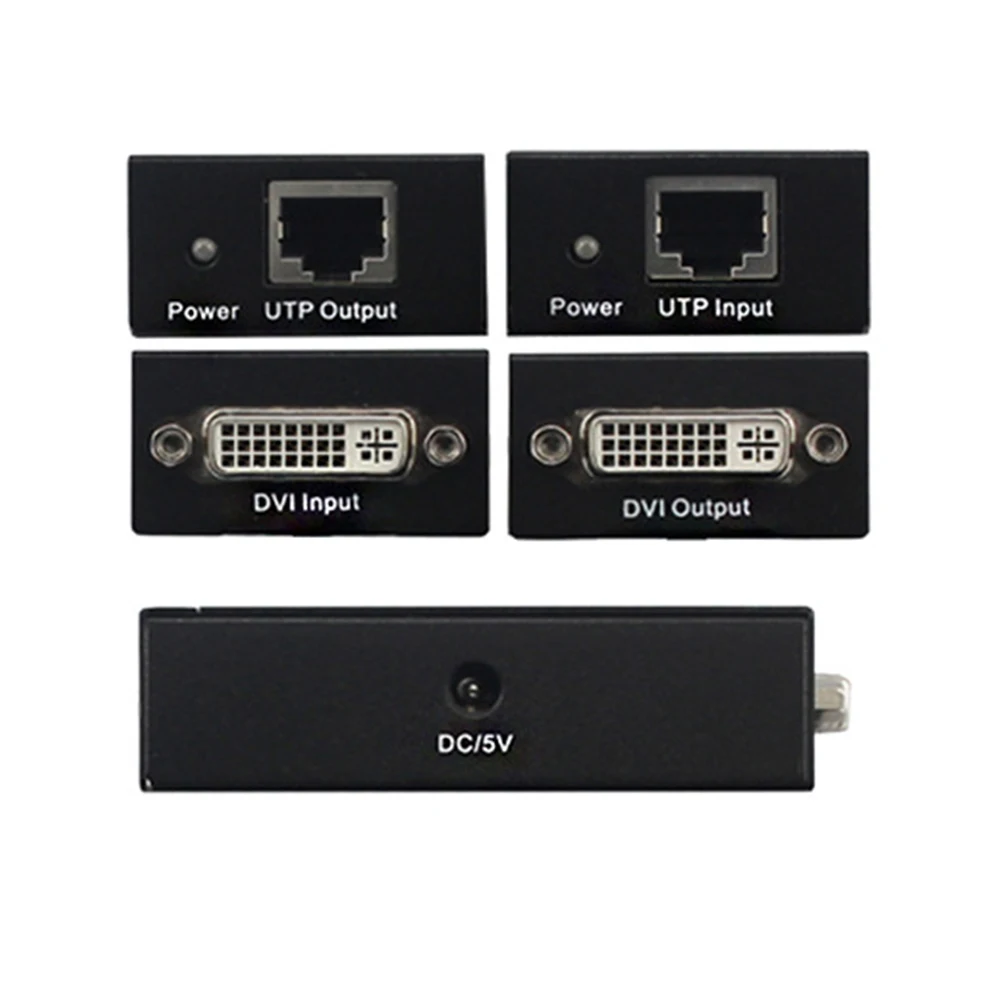 60 м усилитель удлинитель DVI один кабель удлинитель 1080P DIV к RJ45 LAN Cat5e/Cat6 кабель FHD 1080P 60 Гц удлинитель DC 5 В удлинитель