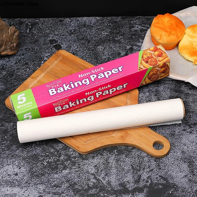 High Temperature Resistant, Waterproof And Greaseproof Baking  Paper,Non-Stick Baking Parchment Paper Roll for Cooking, Grilling, Steaming  and Air Fryer, White 