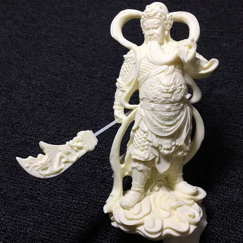 

White Guan Gong statue, modern art figure carving sculpture, home decoration accessories Guan Yu statue craft gift Buddha statue