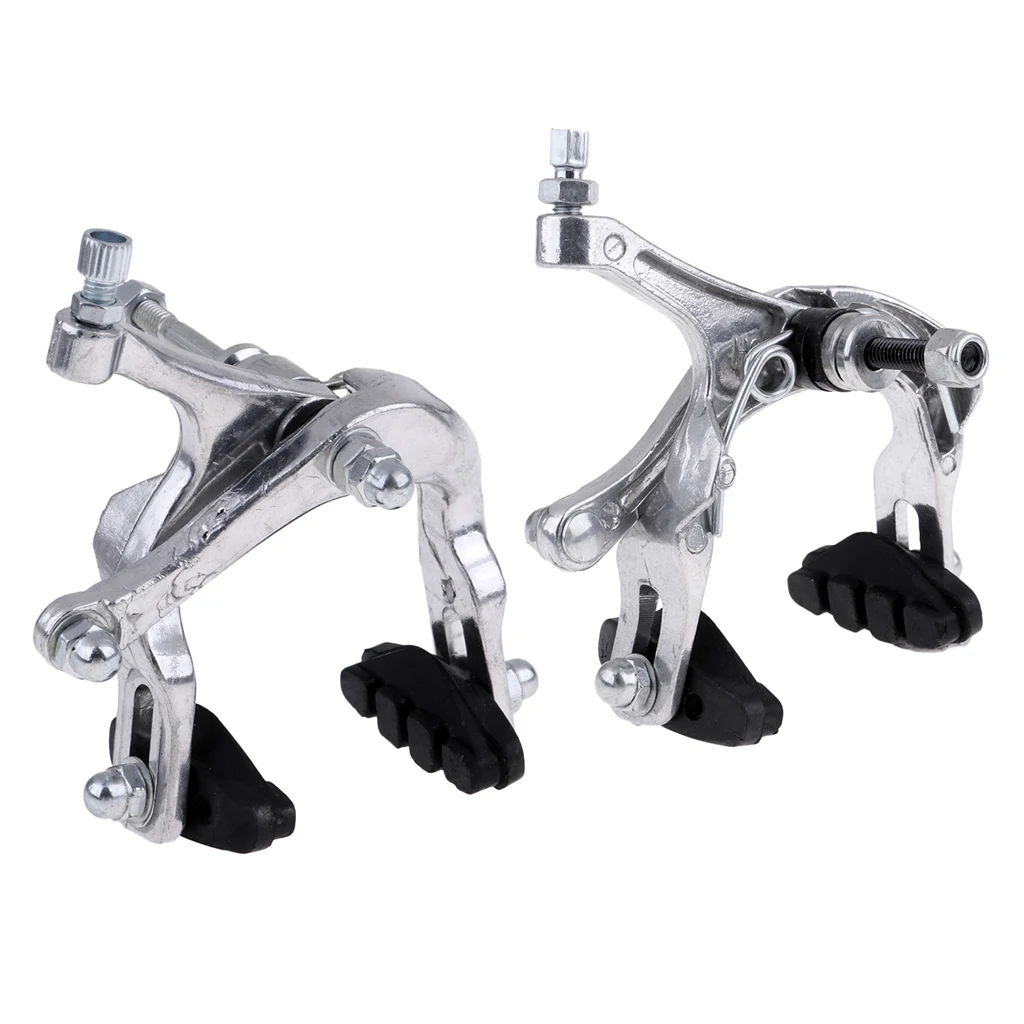 Lightweight Bike Front Rear Side Pull Brake Set 47-57mm Reach Long Arm Clamp