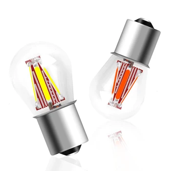 

2pcs NEW P21W BA15S 1156 LED Turning Light Car Tail Brake Bulb 12V 4 COB Filament LED Auto Reverse Bulb DRL Lights Car Styling