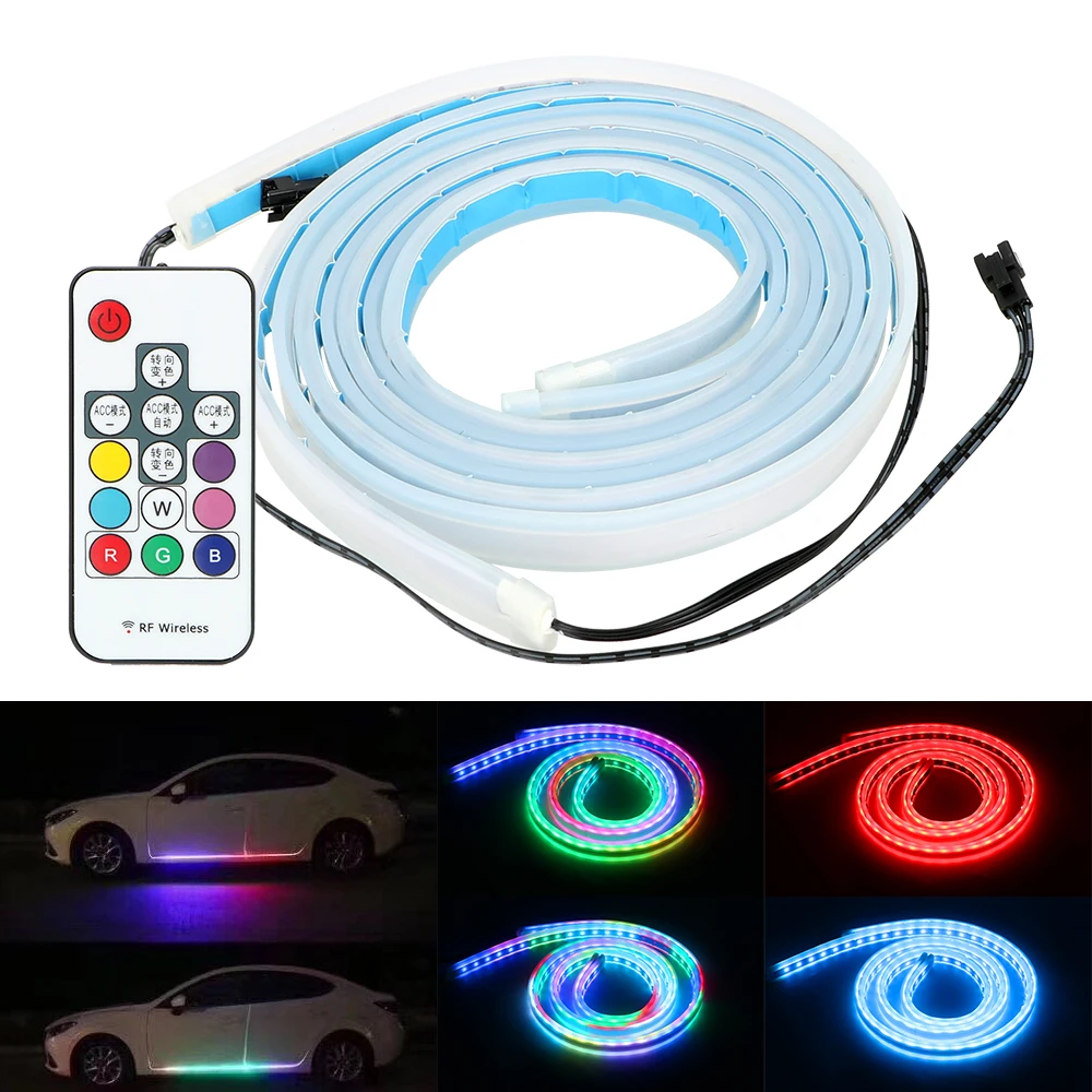 LEEPEE 12V 150CM Strip Light Automobiles Flexible Door Lamp Remote Control Accessories Car LED Door Lights Decoration Flexible