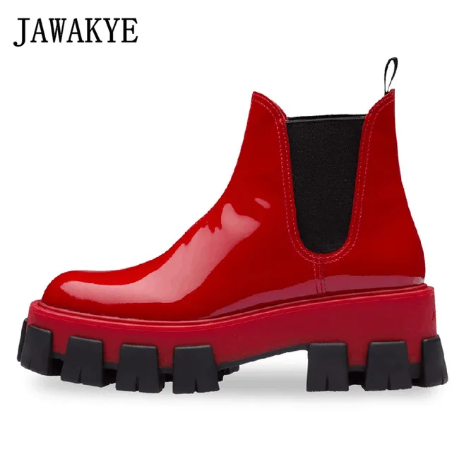 black platform chelsea boots