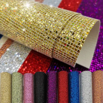 

Hot Sale Glitter Synthetic Leather Colorful Fabric Sheets Sequin DIY Hair Bow Accessories Handmade Bags Shoe Materials 20cm*15cm