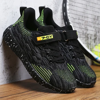 

Summer New Youth Sneakers For Boys Black White Casual Shoes Boys Luxury Brand Kid Shoes Light Weight Children School Shoes Boy