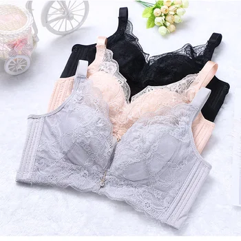 

2019 Summer new Japanese line thin lace beautiful back no steel ring bra sexy underwear female large breasts small high quality